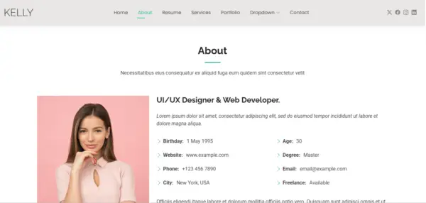 Kelly Portfolio Website